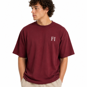 T-shirts en coton surdimensionnés personnalisés pour hommes, col rond, coupe ample, manches courtes, vierges, marque privée, fournisseur USA - Product Image 5