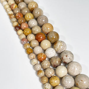 Perles de haute qualité en gros, très demandées, pour la création de bijoux, artisanat, corail naturel, jade, pierre précieuse chrysanthème, rondes, pour bijoux - Product Image 3
