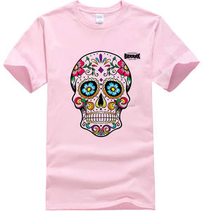 XINYI homme T-shirt Haute Quality100 % coton T-shirt street style lâche cool crâne imprimé hommes T-shirt décontracté à manches courtes Pour Hommes - Product Image 1