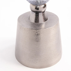 Modern Metal <b>Side</b> <b>Table</b> With Textured Glass Spheres And <b>Round</b> Glass Top Drink <b>Table</b> - Product Image 4