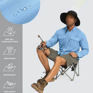 Camisa de Pesca y Caza 100% de la Mejor Calidad, con Cuello Camisero, Protección UPF 50, Impermeable, Resistente al Viento, de Secado Rápido, con Bolsillos Tipo Cargo, para Hombre - Product Image 5