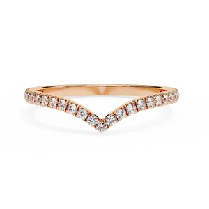 Bague unisexe en or massif 10K 14K 18K avec diamant de laboratoire en V pavé à une rangée, certifiée IGI, bijoux fins, cadeau - Product Image 5