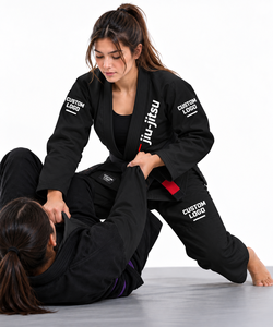 Kimono de Jiu Jitsu Brasileño Personalizado con Logotipo, para Hombres, Mujeres y Niños, 100% Algodón Negro, Transpirable, Corte Regular, Ropa de Artes Marciales para Adultos - Product Image 3
