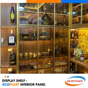 Estante decorativo de estilo moderno y estante para vino Panel interior de PVC Fábrica de fabricación líder de Vietnam - Product Image 4