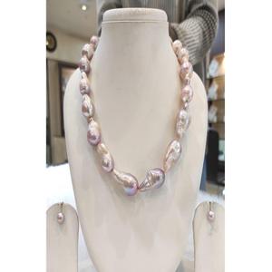 Impresionante Conjunto de Collar y Pendientes de Perlas Barrocas de Primera Calidad, 1 Hilera, para Niñas, Bodas, Compromisos, Fiestas - Product Image 2