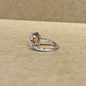 Elegant 14K White Gold Pink Lab Grown Emerald Cut <b>Diamond</b> <b>Ring</b> 4.42 CT Center 0.56 CT Side Stones Premium Wedding <b>Ring</b> - Product Image 6