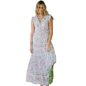 Vestido Largo Maxi con Estampado Floral para Mujer, Ropa de Vacaciones - Product Image 1