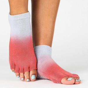 Open Toe Yoga For Women Anti-Slip Five Finger Pilates Custom Tie Dyed Logo Cotton <b>Grip</b> <b>Sock</b> Heel Shield <b>Grip</b> <b>Socks</b> Ankle Custom - Product Image 3