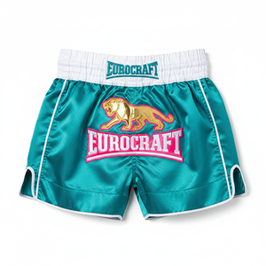 Pantalones Cortos de Satén Brillante para Muay Thai, Jersey y Pantalones Cortos de Artes Marciales Mixtas para Hombre, 100% Poliéster, 200GSM, Secado Rápido - Product Image 1