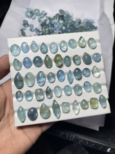 Lot de cabochons en aquamarine bleue naturelle pour la fabrication de bijoux - Product Image 2