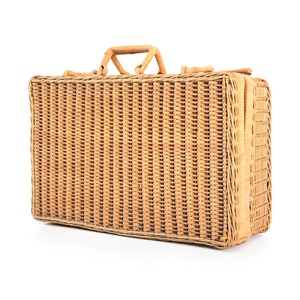 Maleta de Mimbre Tejida a Mano, Cesta de Viaje, Diseño de Lujo, Maletín, al Precio Más Bajo - Product Image 1