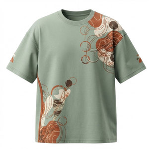 T-shirts pour hommes en coton épais, coupe oversize, épaules tombantes, manches courtes, col rond, coupe ample, vêtements personnalisés, fournisseur en gros - Product Image 1