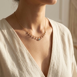 เครื่องประดับหรูหราทันสมัย ทอง 10k 14k 18k เพชร CVD ปลูกในห้องปฏิบัติการ สร้อยคอปรับได้สำหรับเด็กหญิงและสตรี - Product Image 4