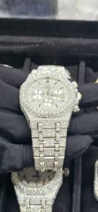 Reloj de Pulsera de Acero Inoxidable con Diamantes Moissanite VVS, Estilo Hip Hop para Hombre, Resistente al Agua 10 Bar - Product Image 4