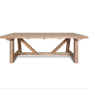Mesa de Comedor de Madera de Teca Sólida Minimalista de Alta Gama para el Hogar, Apartamento, Hotel o Villa, Muebles de Comedor para Exteriores, 6 Plazas - Product Image 1
