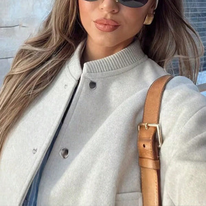 Urban Casual <b>Women</b> Bomber <b>Jacket</b> Custom Smooth Polyester Zip <b>Jacket</b> Apparel For Logo Customization Use - Product Image 5