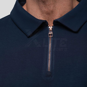 Chemise zippée décontractée élégante pour hommes, en tissu tricoté uni, léger et respirant pour un confort quotidien - Product Image 3