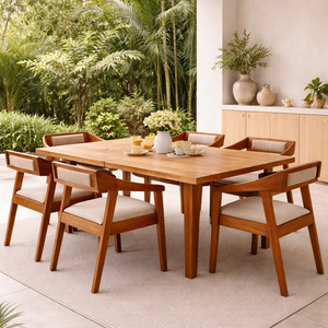 Chaise de salle à manger Rania en teck massif de haute qualité, style scandinave minimaliste, pour restaurant, appartement, hôtel, vente en gros - Product Image 6