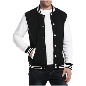Chaqueta de béisbol universitaria para hombre, muy vendida, con mangas de cuero y cuerpo de lana, personalizada, en blanco, para adultos, con logo. - Product Image 2