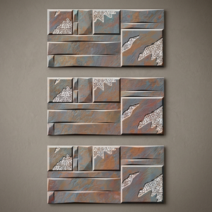 Azulejos de Pared para Exteriores de Porcelana Cerámica Antibacteriana, Diseño de Ladrillo de Piedra Colorida, 300x600mm, Acabado Rústico Mate Terrazzo, 30x60cm - Product Image 2