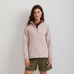 Veste coupe-vent à capuche mauve, manches longues, fermeture éclair, coupe-vent, polyester tissé, vêtement d'automne - Product Image 1