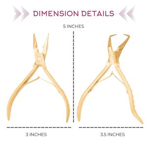 Juego de Pinzas para Extensiones de Cabello, Herramientas Metálicas para Instalar y Retirar, Color Dorado, Uso Profesional - Product Image 5