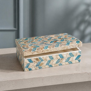 Handmade Mother of Pearl <b>Box</b> with Fine Shell Inlay Craftsmanship for Luxury Jewelry <b>Storage</b> and Special Occasion Gifts - Product Image 1