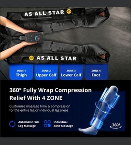 เครื่องนวดขา 4D แรงดันลม CE ควบคุมผ่านแอพ สำหรับฟื้นฟูร่างกายหลังออกกำลังกาย รุ่น ALL STAR แบตเตอรี่ 5200mAh 5 โหมด - Product Image 3