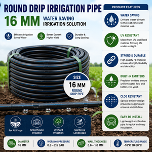 Venta Directa de Fábrica, Tubería de Riego por Goteo de 16 mm, Plástico Negro para Uso Agrícola - Product Image 2