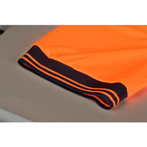 <b>Orange</b> Black Accents Reflective High Visibility Breathable Unisex Casual Work <b>Polo</b> T-shirts Outdoor Activities Customizable - Product Image 4