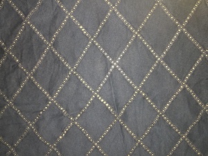 Bulk Supply Navy Blue Cotton Hosiery Fabric with Geometric Diamond Eyelet Cutwork Grid and Stretchy Knit Comfort for Apparel - Product Image 4