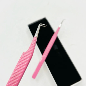 Pince à épiler en acier inoxydable à prise précise, pointe à 90 degrés, lisse/dentelée, pour artistes en extensions de cils, qualité salon, faite à la main - Product Image 5