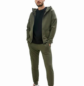 Ensemble de survêtement décontracté grande taille à manches longues, style streetwear, avec sweat à capuche et sweat-shirt, pour la course à pied, faible MOQ - Product Image 1