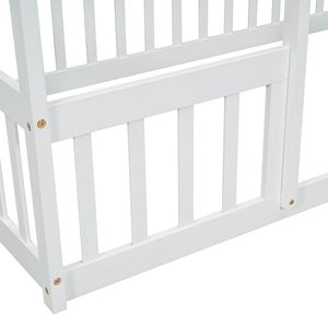 Letto a castello bianco a forma di casetta in legno con sponde di sicurezza per bambini - Product Image 3