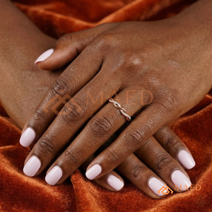 14K <b>Rose</b> Gold Twisted Vine Diamond Ring |<b>Infinity</b> Lab Grown Diamond Wedding Band | Pink Gold Pave Moissanite Stackable Ring - Product Image 3