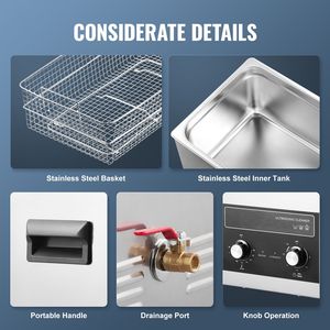 Pulitore a Ultrasuoni Professionale da 30L con Riscaldatore, Timer e Cestello, Macchina Digitale per Cavitazione Sonica da 360W con Alimentazione Elettrica - Product Image 5