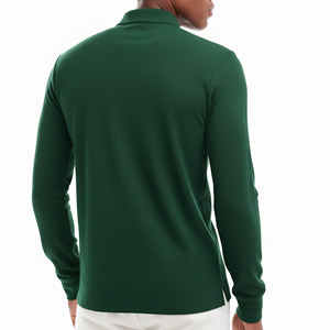 Camiseta Polo de Manga Larga, Corte Holgado, Precio Accesible, al por Mayor, OEM/ODM, Logotipo Bordado Personalizado, Tejido de Punto, para Golf - Product Image 3