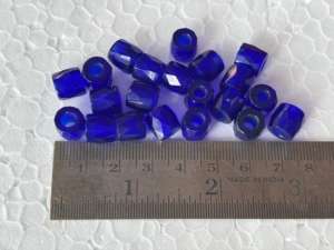 Perles de verre facettées bleu cobalt 8 mm, tube cylindrique transparent, style russe, pour la fabrication de bijoux, fournitures en boîte - Product Image 5