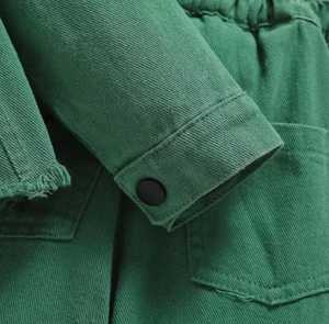 Conjunto de Dos Piezas de Chaqueta de Manga Larga y Pantalones de Mezclilla para Niñas, Estilo Deportivo - Product Image 5