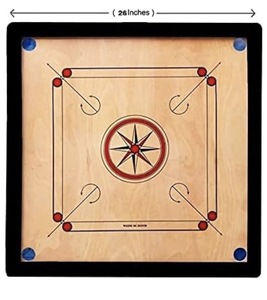 Plateau de carrom de 26 pouces en bois de haute qualité, bordure de 2 x 1,5 pouces, jeu de carrom classique avec logo personnalisé - Product Image 2