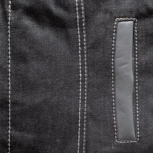 Chaleco de motocicleta de mezclilla y cuero para mujer - Product Image 4