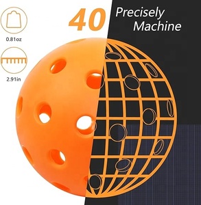 Giá rẻ tùy chỉnh chất lượng hàng đầu 40/26 lỗ trong nhà ngoài trời chuỗi bóng PE pickleball nhựa mái chèo tiêm đúc dưa quả bóng - Product Image 3