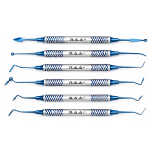 Kit de Restauration Dentaire en Composite avec Instruments Bleus Revêtus de Titane, 6 Pièces, Instruments Dentaires RAA-411 Certifiés CE, Qualité Supérieure - Product Image 1