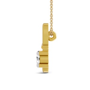 Minimal Round Cut Lab Grown Diamond <b>Pendant</b> With Initial A Letter Design Necklace Crafted From 10k/14k <b>Solid</b> <b>Gold</b> Jewelry - Product Image 2