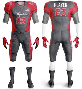 ชุดกีฬาอเมริกันฟุตบอลแบบสั้น พิมพ์ลายแบบซับลิเมชั่น ชื่อทีมและหมายเลขตามสั่ง แห้งเร็ว ระบายอากาศได้ดี ป้องกันแบคทีเรีย - Product Image 1