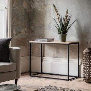 Table console Tribeca avec rangement, structure métallique fine et robuste, design de pieds moderne pour l'entrée de la maison, le bureau, le salon, décoration - Product Image 1