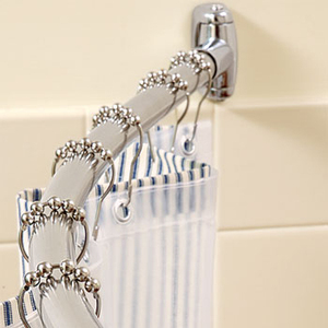 Rail de rideau de douche extensible en acier inoxydable 304, courbé - Product Image 1