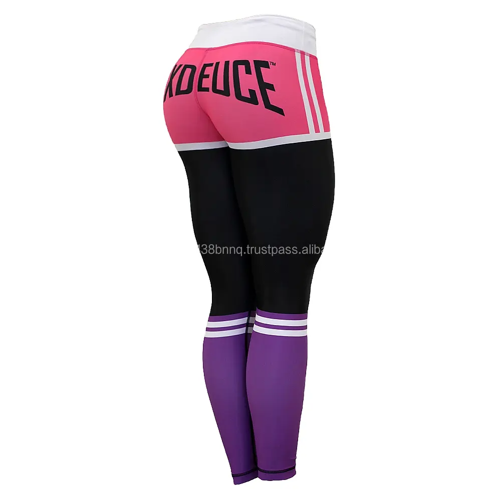 Legging untuk Wanita Ketat Kompresi Logo Kustom 3/4 Fitness Yoga Celana Legging Olahraga