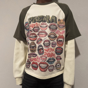 เสื้อยืดสตรีทแวร์สกรีนลายกราฟิกสองชั้น แขนยาว ทรงวินเทจ แบบครอป เสื้อยืดผู้ชายสองชั้น - Product Image 6