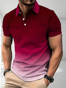Camiseta POLO para hombre, nueva colección verano 2026, con estampado degradado, informal, moderna, cómoda y suave. - Product Image 4